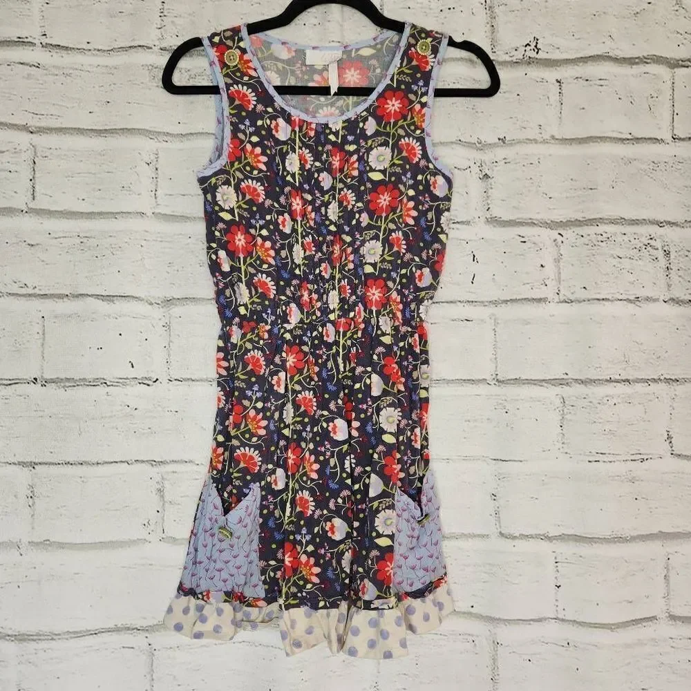 Matilda Jane 435 Floral Sleeveless Fit & Flare Dress Multicolor Size 14 Rayon